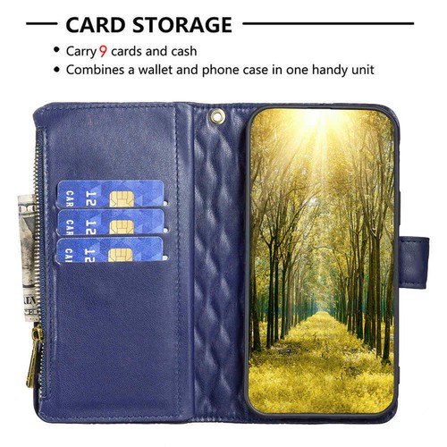 For iPhone 14 Pro Max 13 12 11 X XR SE 7 8 Zipper Wallet Flip Leather Case Cover - Picture 25 of 48