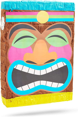 Tropical Tiki Pinata for Luau and Hawaiian Party (16.7 X 11.6 Inches) - Luau Par