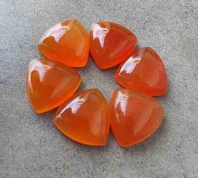 [WHOLESALE] NATURAL CARNELIAN CABOCHON TRILLION SHAPE LOOSE GEMSTONE
