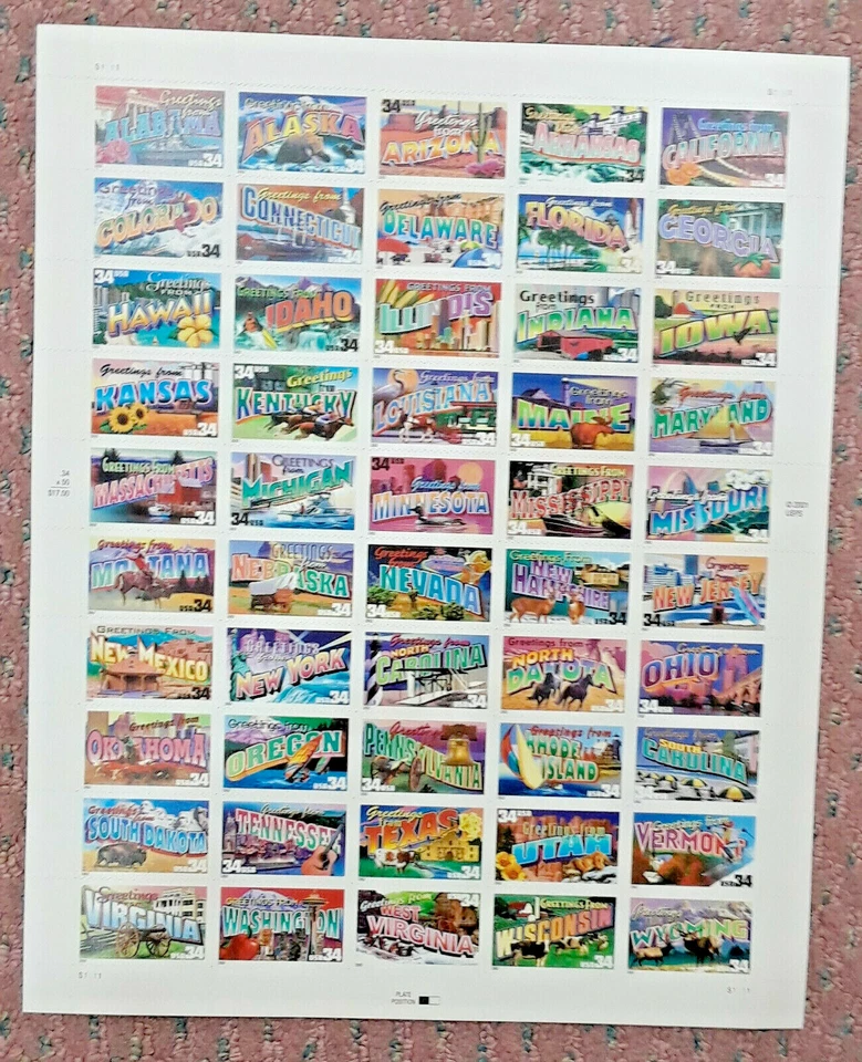 Combo 1 each GREETINGS FROM AMERICA 34¢ & 37¢ & WONDERS OF AMERICA 39¢ US Stamps - Image 2 of 4