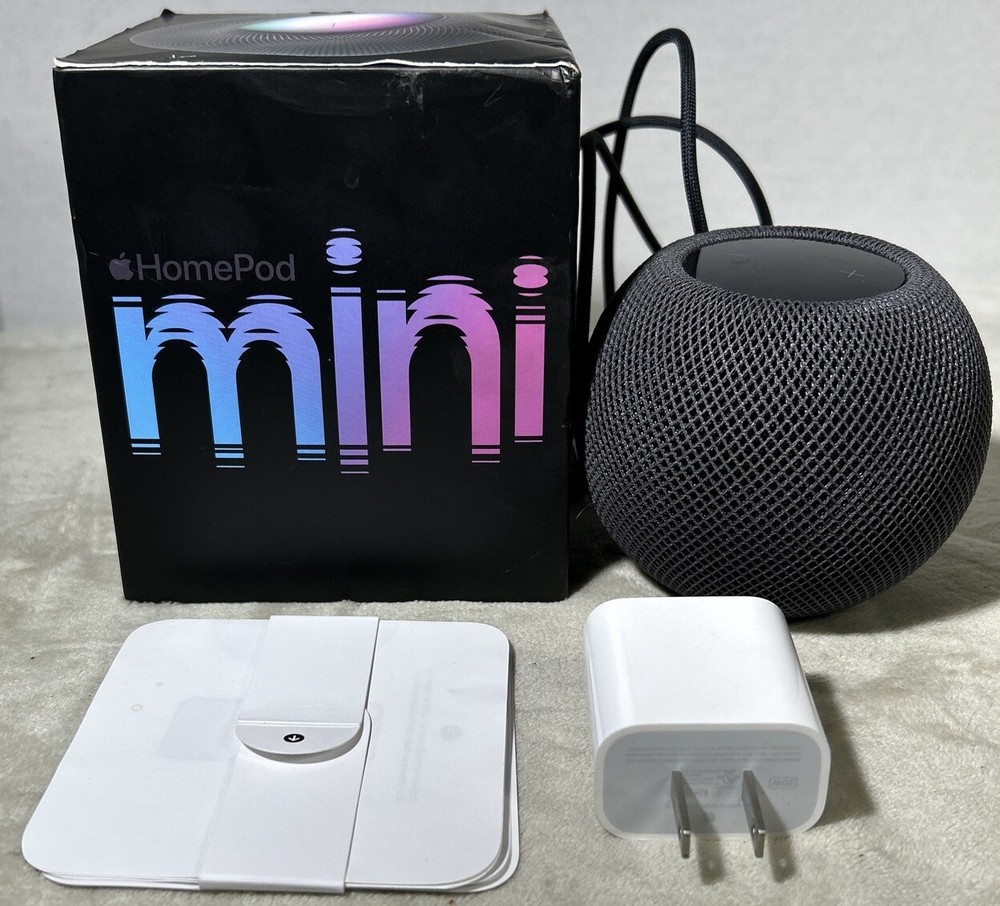 Apple HomePod Mini Smart Speaker W/ Box Space Gray Bluetooth USED TESTED