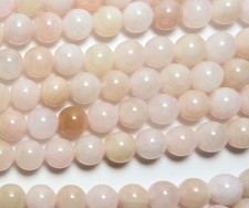 15" MORGANITE Pink AQUAMARINE BERYL 8mm Round Beads NATURAL /M8