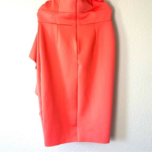 ASOS Peach One Shoulder Ruffled Scuba Midi Dress Size 14 - 第 2/7 張圖片