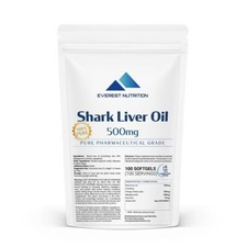 Shark Liver Oil 500mg Softgels   Squalene, Alkylglycerols, Immune System Support