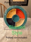 Plexiglass Slanted Vintage Fiesta Relish Tray Holder Tabletop Model, No Pottery