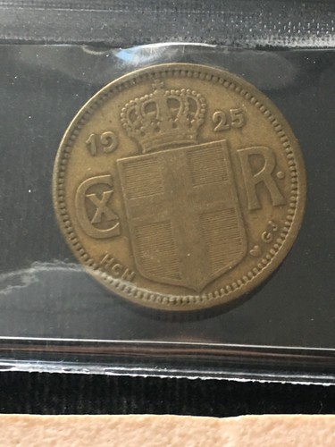 1925 HCN GJ Iceland, 1 Krona, Coin Mart Graded**VF-20** KM# 3.1 - Picture 5 of 8