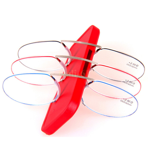 NEW Mini Clip Nose Reading Glasses Wallet Pocket Unisex Ultra Thin With Case AU - Picture 3 of 14
