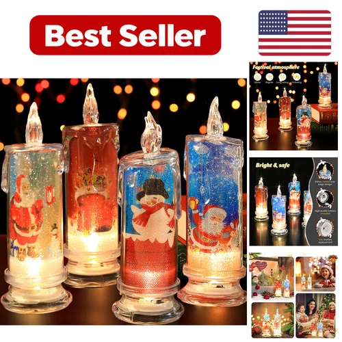 Christmas Flameless Candles - 4 Pack Red Plastic - product listing photo