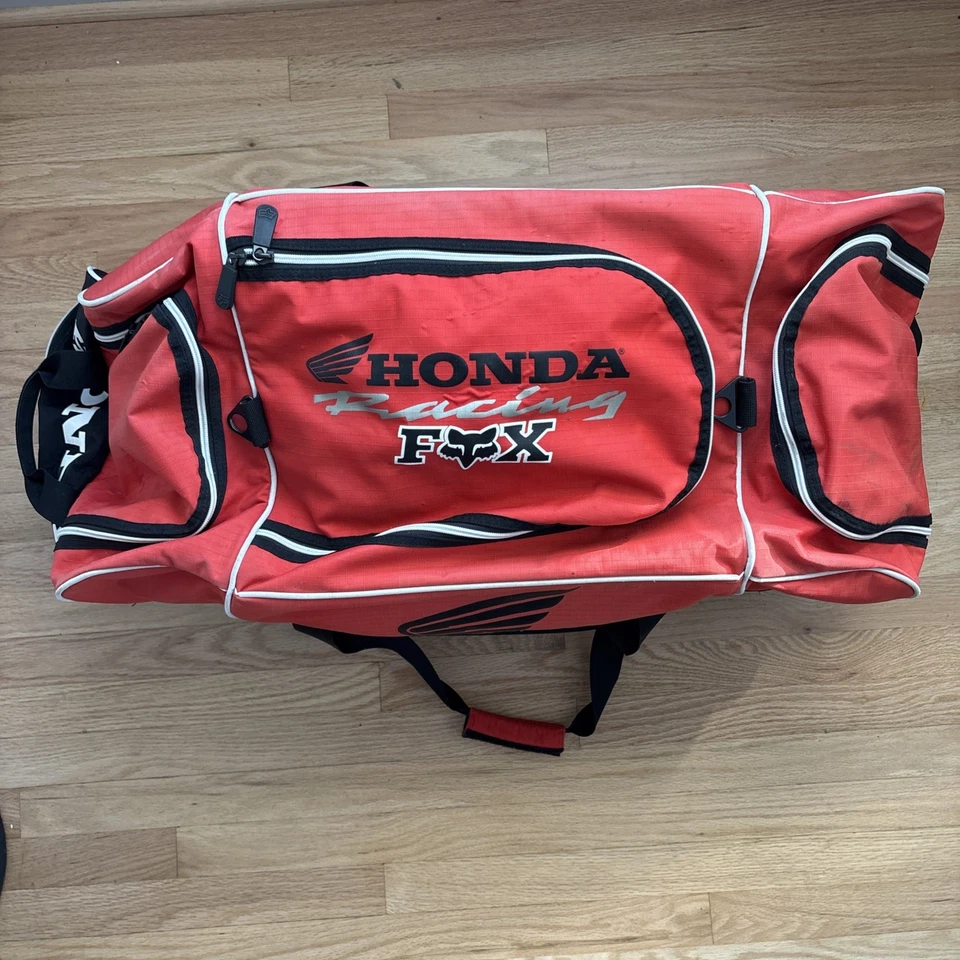 Bolsa de viaje HONDA FOX RACING roja MotoCross equipaje equipo 36" X 14" Foto 3 de 4