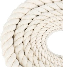 TENN WELL Cotton Rope White Rope Thick 10mm 10M Rope Noose Soft Rope Laces