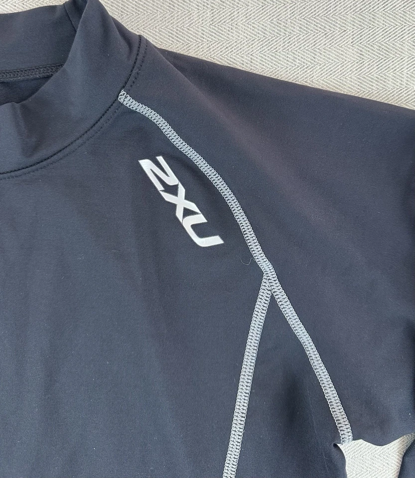 2XU рубашка женщин размер L черный длинным рукавом сжатия активный тренажерный зал верхний насмешливый шеи - Изображение 3 из 4