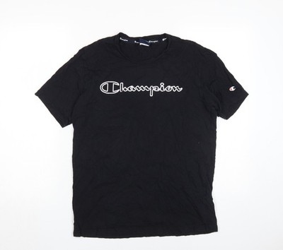Herren T-Shirt UK Größe M Champion schwarz Baumwolle