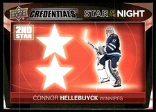 2021-22 UD Credentials #2S-2 Connor Hellebuyck Star of the Night: Second Star