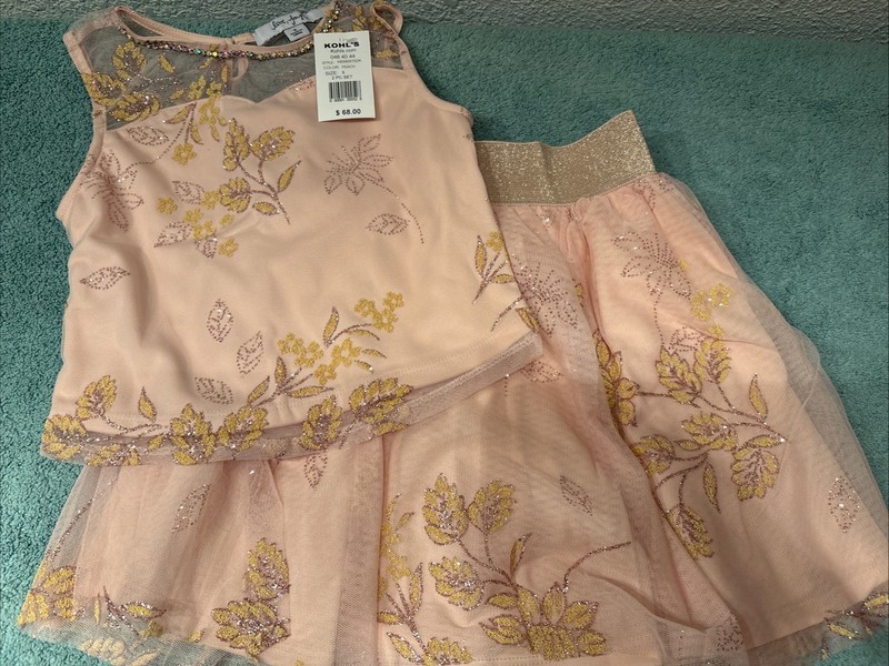 Love,Jayne Young Girls 2 Piece Outfit Top & Shirt Embellished Size 8 NWT