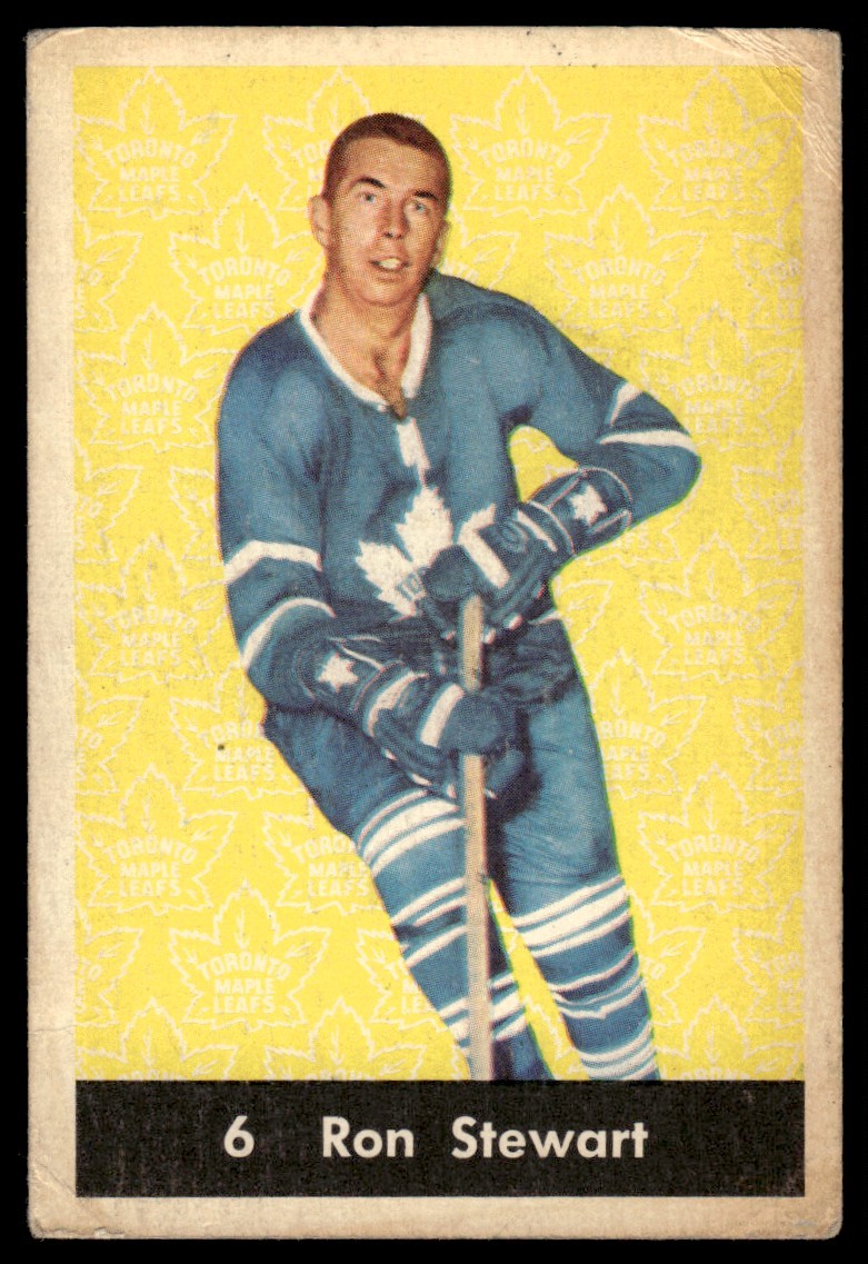 Ron Stewart #6 Hockey Cards 1961 Parkhurst trading card — raw and PSA graded price guide