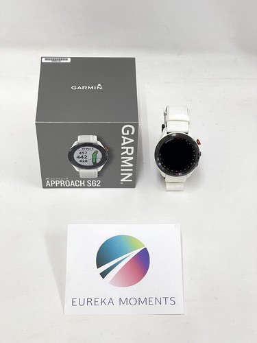 Garmin Approach S62 WHITE Golf GPS Watch Smartwatch Bluetooth Used