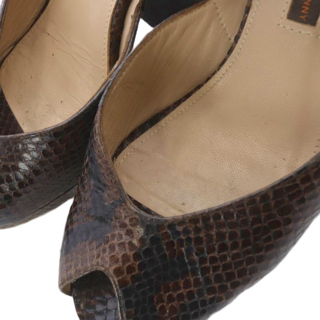 PELLICO Sandals Python Pattern Strap 37 Brown /SR… - image 9