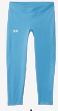NWT YXL Under Armour Girls Turquoise Blue Motion Leggings Youth Athletic Active