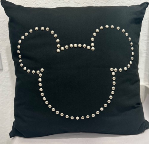 Ethan Allen Disney Mickey Mouse Black Nailhead Stud Pillow 20 x 20