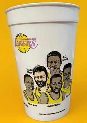 Vintage Los Angeles Lakers/Kings SouvenirCups Worthy,Divac,Granato,Taylor Lot 2