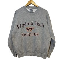 VINTAGE Virginia Tech Hokies Sweatshirt Mens Large Gray Lee Crewneck NCAA 90s