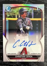 2023 Bowman Chrome #CPA-CCE Christian Cerda Prospect Auto Refractor #/499