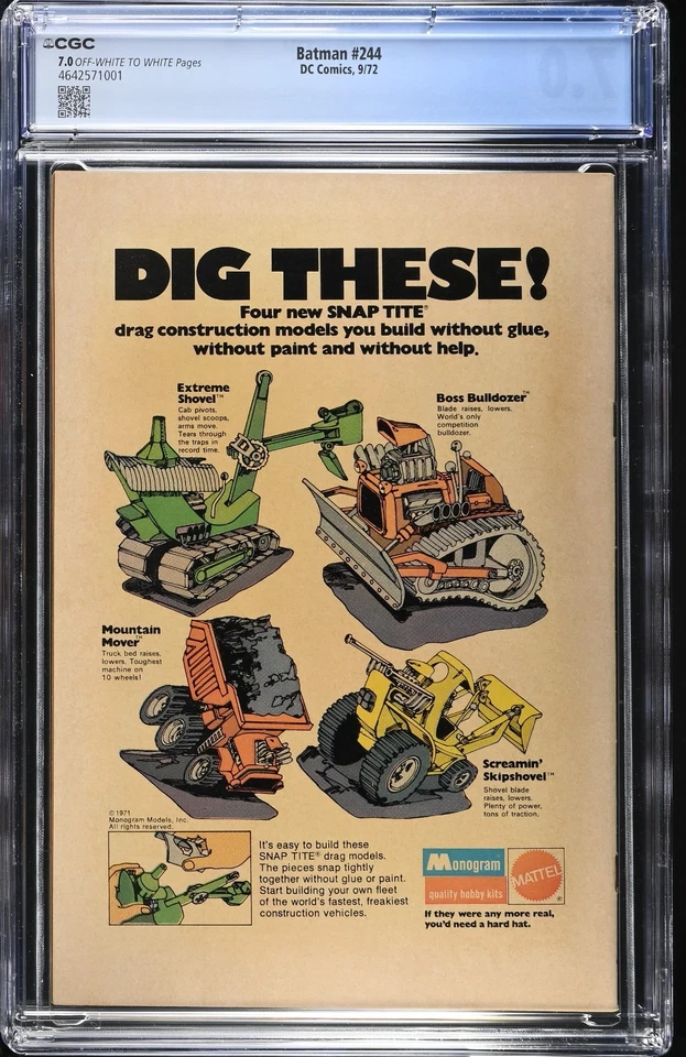 BATMAN #244 - CGC 7.0 - OW/WP - FN/VF - RA’S AL GHUL NEAL ADAMS COVER - Image 2 of 2