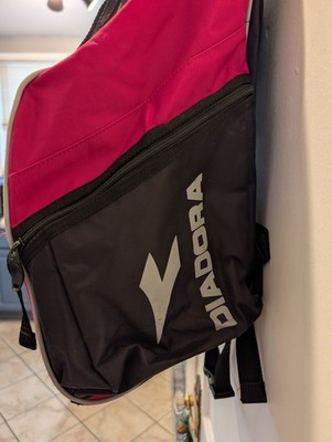 Diadora Soccer Backpack Pink Black Ball Cleat Bag Sports Training