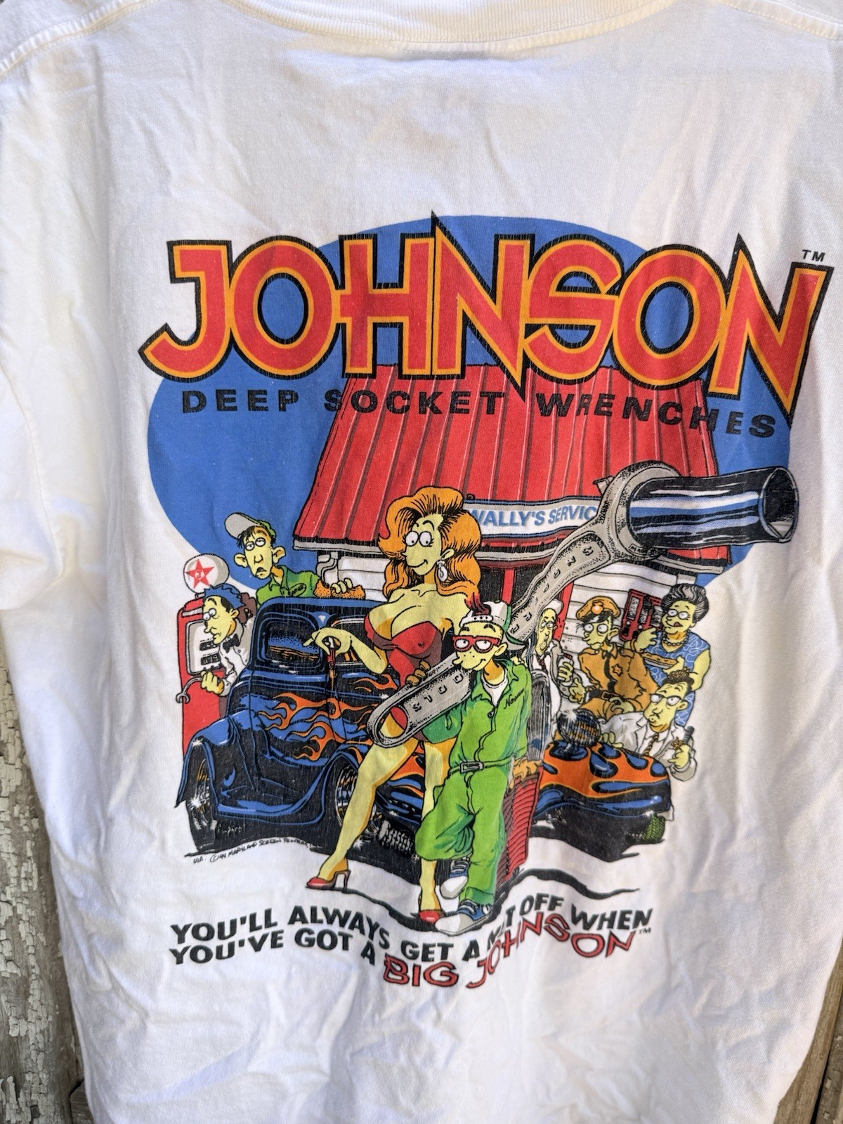 Vintage Tee BIG JOHNSON Deep Socket Wrenches Tshi… - image 2