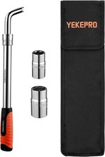 Extendable Lug Wrench with Flip Sockets, 4-in-1 Tire Tool Set