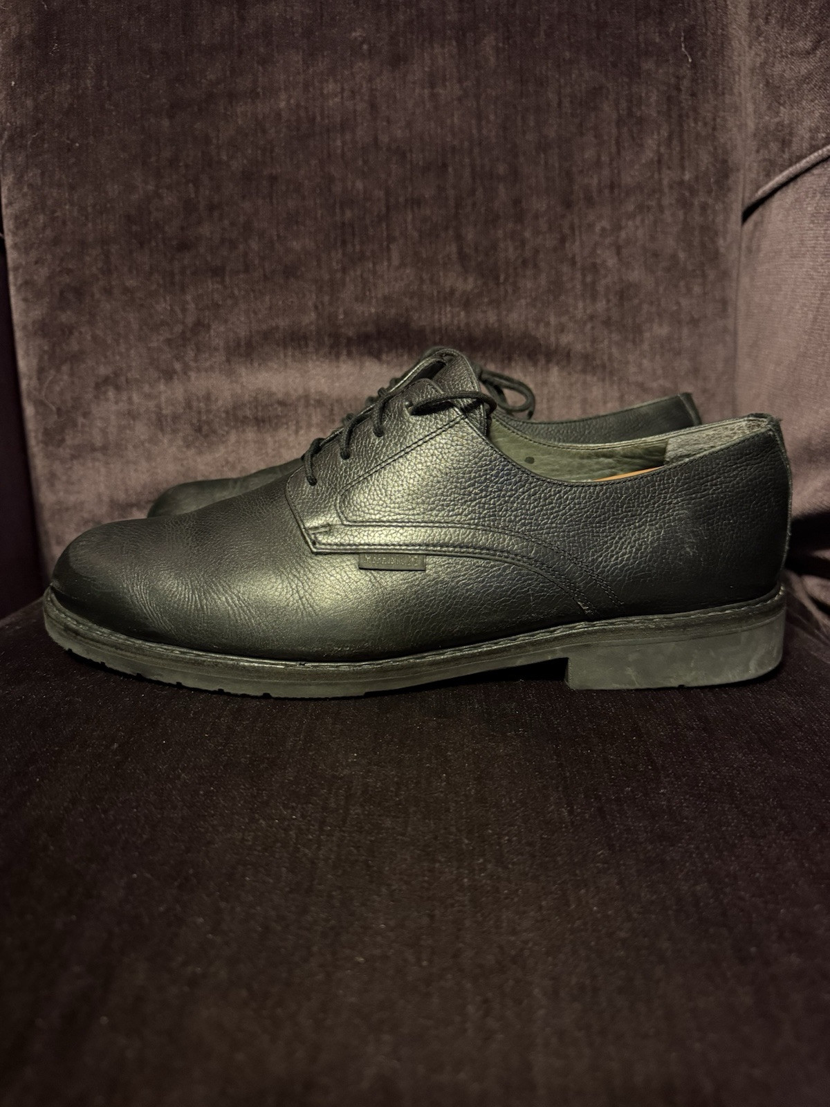 SAOLA Mephisto Melchior Cap Toe Derby nero pelle liscia grana taglia 10 5 Goodyear Welt