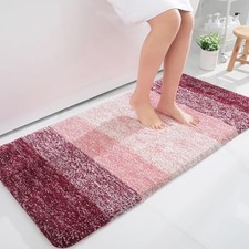 Bathroom Runner Rugs 47x24, Extra Soft Absorbent Microfiber Bath 47" x 24" Red