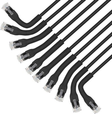 10-pack, Intellinet Flexiboot Slim Cat-6 Ethernet Network Patch Cable, 1 ft NEW