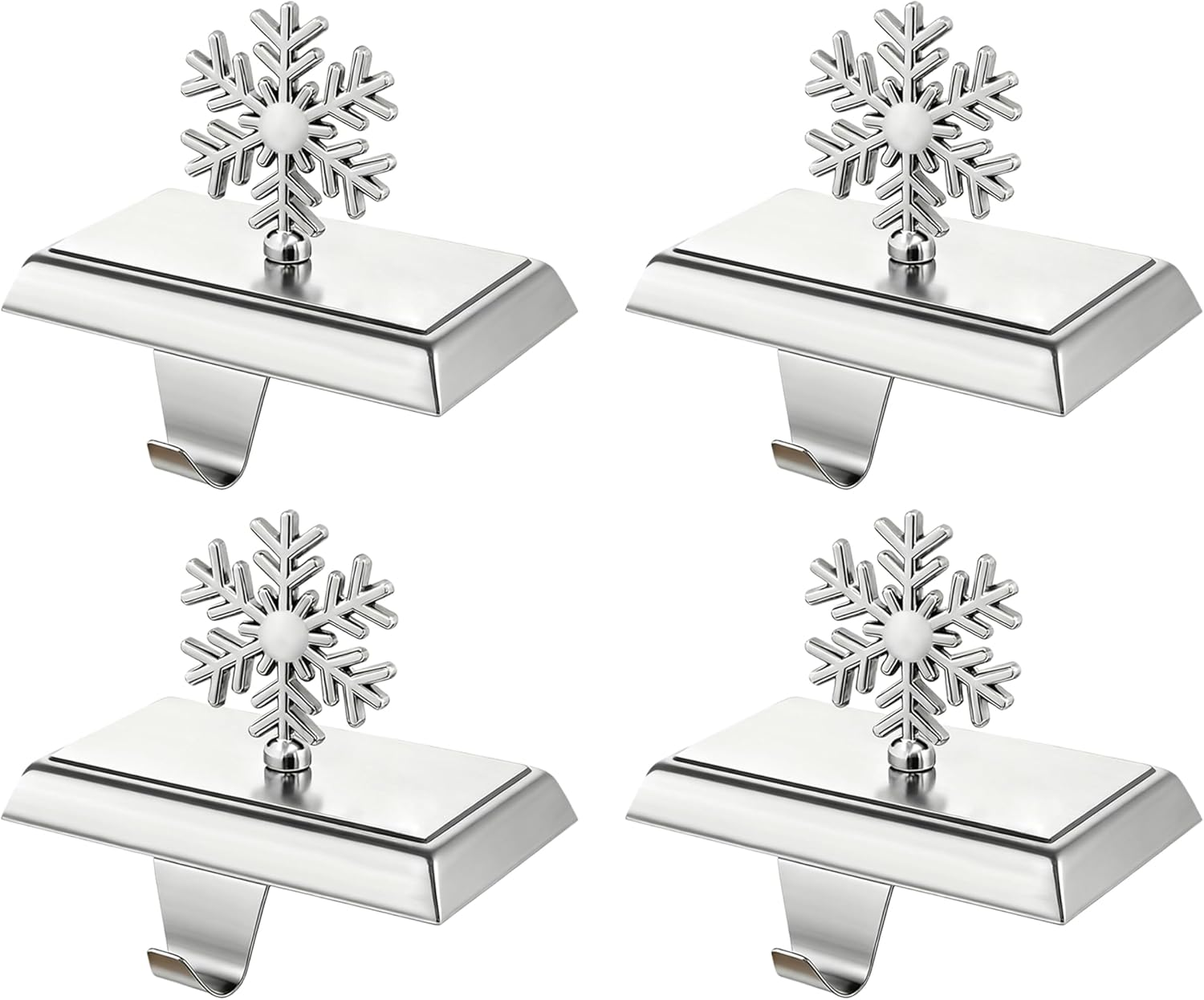 Stocking Holders for Mantle, 4 Pcs Weighted Christmas Stocking Holder, Magnetic