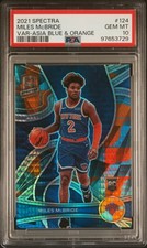 2021 PANINI SPECTRA VARIATION-ASIA BLUE & ORANGE #124 MILES MCBRIDE 22/49 PSA 10