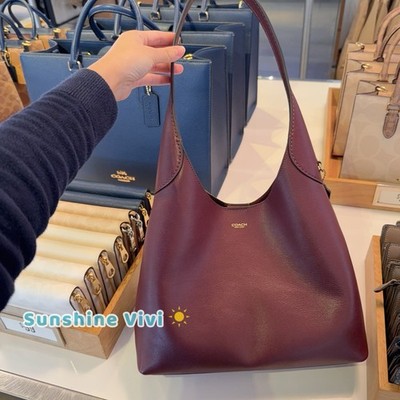 NWT COACH Brooklyn Shoulder Bag 28 LEATHER CU068 merlot / brass | eBay