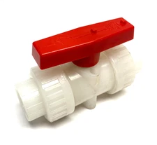 Double Union PVC Ball Valve 3/4", White, Slip Sockets