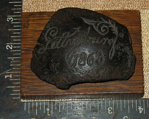 Rare Battlefield Pickup Civil War Shell Fragment Engraved by Edward Woodward