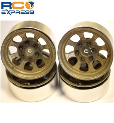 Hot Racing Raw Steel 1.9 Beadlock 6-Lug Wagon Wheels 12mm Hex (4) BLW19SS18