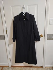 Women's Size 8 Long Black Wool Harve Benard Coat