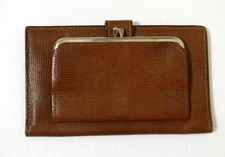 Vintage ROLFS Brown Cowhide Leather Wallet with Kisslock Pouch