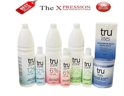 Truzone Creme Peroxid schnell blau Pulver Bleichmittel Highlights am nächsten Tag UK