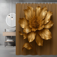 Elegant Gold Floral Shower Curtain for Stylish Bathrooms