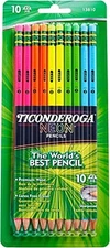 Dixon Ticonderoga Assorted Neon No 2 Pencils Pack of 4 Smooth Writing Comfort