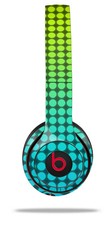 Skin Wrap for Beats Solo Wireless 2 3 4 Faded Dots Neon Teal Green SKIN ONLY