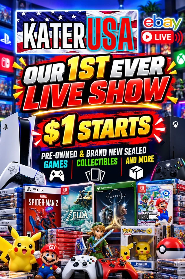 KaterUSA's 1st LIVE! $1 Starts | PS5, Xbox, Nintendo & More