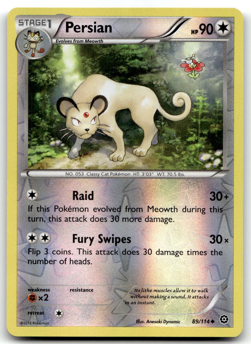 Persian 89/114 XY - Steam Siege Uncommon Reverse Holo Pokemon TCG NM