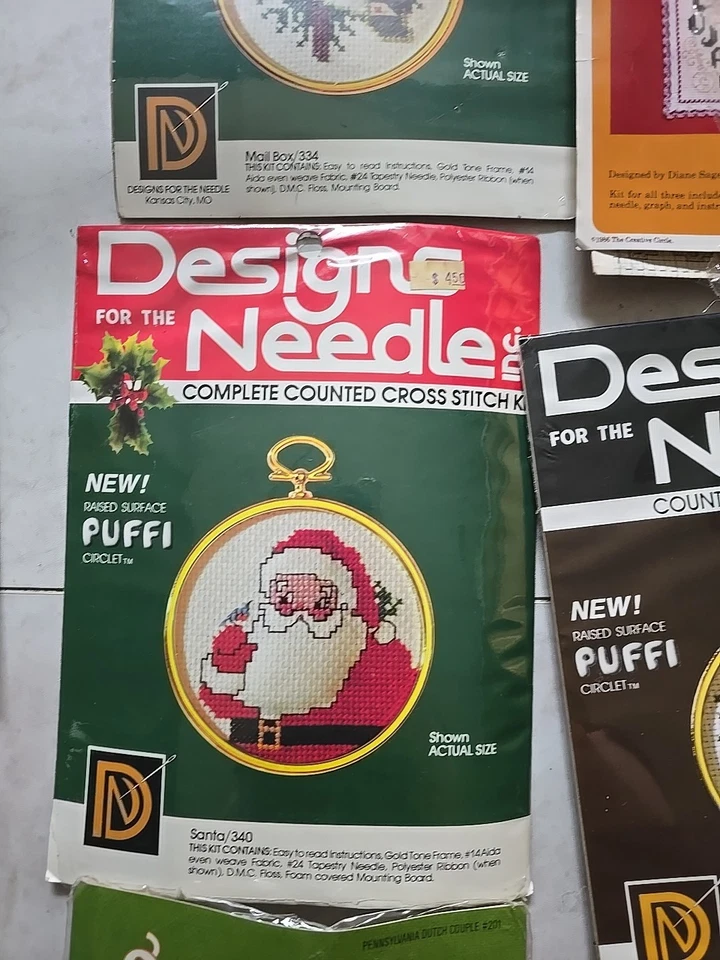 Lote de 11 kits de artesanía con marcos de aguja bordados de punto de cruz de colección Foto 3 de 4