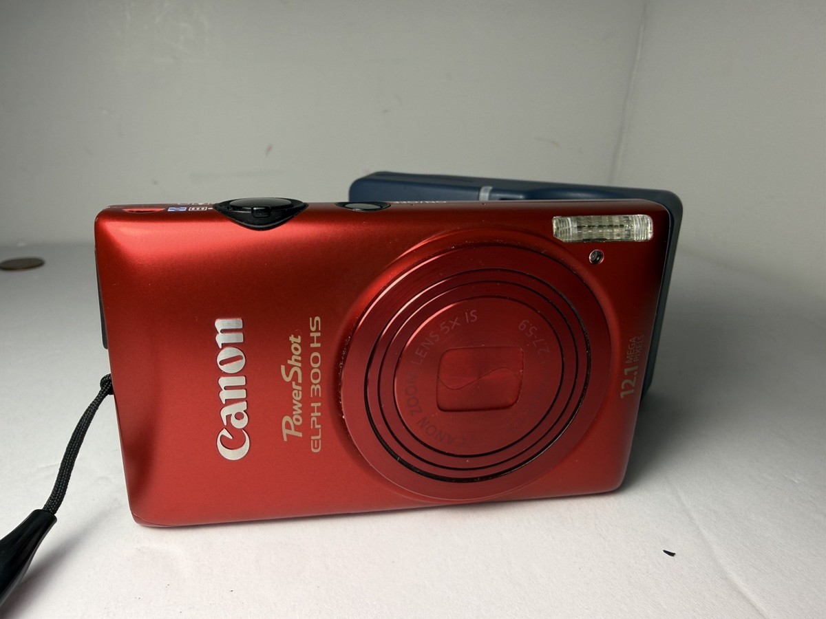 Canon PowerShot ELPH 300 HS 12.1MP Red Digital Camera With