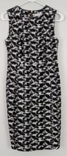 Calvin Klein sz 4P Pencil Dress black white print stretchy sleeveless tank 0957